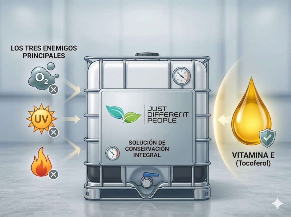 Prevención de la oxidación de aceites vegetales en almacenamiento industrial mediante el uso de Vitamina E.